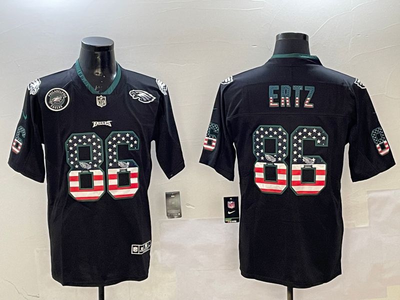 Men Philadelphia Eagles #86 Ertz Black National Flag 2025 Nike Limited NFL Jersey style 2115